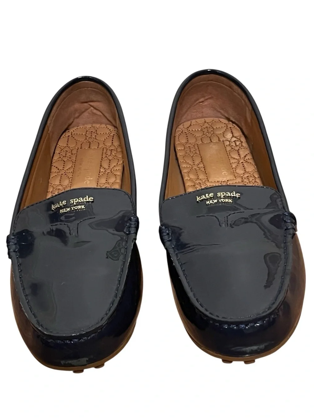 Kate Spade New York Deck Navy Patent Leather Driving Loafers Women’s Flats 9.5 - Picture 2 of 11